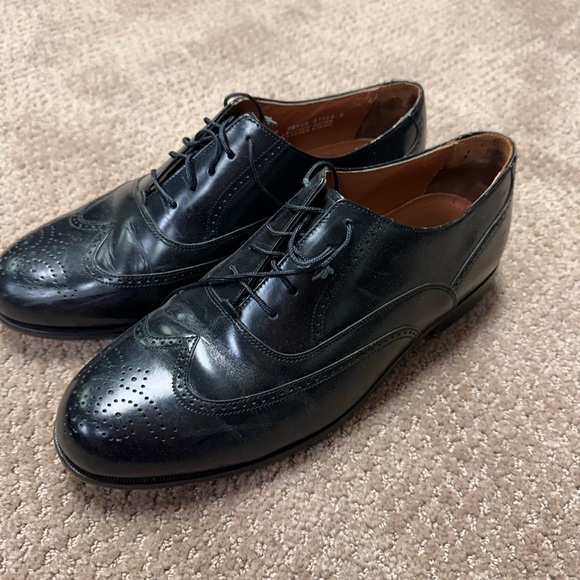 Johnston & Murphy Classic Black Leather Men's Dress Shoes - Picture 2 of 8